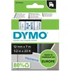 Image de DYMO D1 Étiquette Standard, Bleu sur Fond Blanc, 12 mm x 7 m