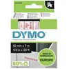 Image de DYMO 45015 Ruban détiquetage polyester Couleur de ruban: blanc Couleur de police: rouge 12 mm 7 m