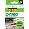 Image de DYMO D1 étiquettes autocollantes authentiques de hautes performances en polyester | 19mm x 7m | impression en noir sur fond jaune | pour étiqueteuses LabelManager