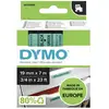 Image de DYMO 45809 Ruban détiquetage polyester Couleur de ruban: vert Couleur de police: noir 19 mm 7 m