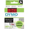 Image de Etiquette DYMO D1 S0720970 Couleur de ruban: rouge Couleur de police:noir 24 mm 7 m