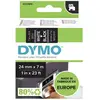 Image de Etiquette DYMO D1 S0721010 Couleur de ruban: noir Couleur de police:blanc 24 mm 7 m