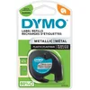 Image de DYMO LetraTag Étiquettes Métallique Authentique | 12 mm x 4 m | Noir sur Argent | Étiquettes autocollantes pour étiqueteuse DYMO LetraTag