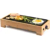 Image de DOMO DO9270G Plancha Électrique pour 2 Personnes 'Just us'   Plaque à rôtir électrique avec Plaque de cuisson en Fonte et Revêtement Céramique PFAS Free   Gril électrique Compact Design Bambou