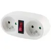Image de Biplite Domino 2x16A 3500W avec Interrupteur - Blanc - Chacon (Lot de 3)