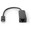 Image de Adaptateur réseau USB - USB 3.2 Gen 1-1000 Mbps - USB-C Mâle - RJ45 Femelle - 0.20 m - Rond - Plaqué Nickel - Cuivre étamé - Noir - Enveloppe