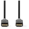 Image de NEDIS Câble DisplayPort - Connecteur DisplayPort - Connecteur DisplayPort - 8K @ 60 Hz - Plaqué or - 1 m - Rond - PVC - Anthracite