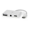 Image de NEDIS Adaptateur Multi-Ports USB | USB 2.0 | USB-c Femelle | USB-a Femelle/USB-c Femelle / 3.5 mm Feme