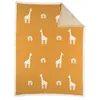 Image de NOUKIE'S - Couverture Tricot en Jacquard Bio -Tiga - Girafes - Jaune - 75 x 100 cm