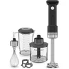 Image de Kitchenaid Mixeur plongeant sans fil - Go Cordless - Mixeur portable avec Bol mélangeur de 1L - Fouet et haichoir inclus - Lame inox - Puissant - Protecteur antirayure - Sans batterie - Noir
