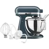 Image de KitchenAid Classic Robot Pâtissier 4.3L à Tête Inclinable, 10 Vitesses Démarrage Doux, Batteur Plat, Crochet & Fouet, Mélange Planétaire, 59 Points de Contact, Acier Bleu