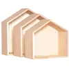 Image de Artemio Set de 3 Étagères Maison à Décorer 30 x 10 x 30 cm, 30x10x30 cm; 27x26,5x10 cm; 24x22,5x10 cm.