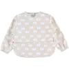 Image de NOUKIE'S - Bavoir à manches Imperméable Ciré pour Bébé - Facile à Nettoyer et Résistant aux Taches - Idéal pour les Repas et Activités - 3 à 6 mois - Beige