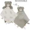 Image de NOUKIE’S - Doudou réversible Jour et Nuit - Ours Vert Orso - Matière Veloudoux® et Gaze de Coton Bio - Double Peluche éveil/Sommeil - Idéal pour apaiser et accompagner bébé