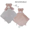 Image de NOUKIE’S - Doudou réversible Jour et Nuit - Ours Rose Lily - Matière Veloudoux® et Gaze de Coton Bio - Double Peluche éveil/Sommeil - Idéal pour apaiser et accompagner bébé