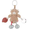 Image de NOUKIE’S   Peluche de Voyage Fluffy Beige   Jouet Nomade avec Hochet à Billes, Clochettes, Pouet et Anneau de Fixation   Peluche d’Activités Douce à Suspendre pour Poussette et Cosy   Cadeau Naissance