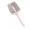 Image de Olivia Garden Fingerbrush Care Iconic - Large - Pastel Pink - Brosse Démêlante en Poils de Sanglier & Nylon pour Cheveux Sains et Brillants