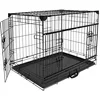 Image de duvoplus, Cage en Fer Ninja édition 56x33x41 cm Noir, avec Porte coulissante (brevetée) et 1 Porte Ordinaire, Modèle Gain de Place, Robuste - avec Protections de Coin, Pliable, avec tiroir