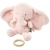 Image de Nattou Boîte à musique en peluche à poils longs, éléphant, berceuse « La-Le-Lu », avec anneau, 100% polyester, fan de fan, rose