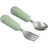 Image de Set cuillère + fourchette en inox Vert