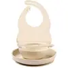 Image de Coffret repas silicone 4 pcs avec bavoir Argile