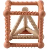 Image de Nattou Cube en Silicone avec Pyramide, Set à 2 pièces, pour Saisir et Mordre, sans BPA, Ø 10 cm + 8 cm, Silicone, caramel/beige