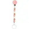 Image de Attache sucette rose/beige/blanc