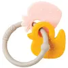 Image de Nattou Anneau de dentition en silicone, Fraise et Canard, Sans BPA, 8 x 10 x 4 cm, Silicone, Beige/Rose/Ocre
