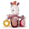 Image de LILLIPUTIENS - Peluche d’activités Lena la Licorne - Hochet interactif pour bébés avec Miroir, Anneau Dentition Silicone, grelot et Bruit Papier - Stimule Les Sens et la motricité - Dès 9 Mois