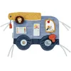 Image de LILLIPUTIENS   Panneau d’Activités Sensoriel avec Attaches en Tissu   Jules Le Chien - Jouet d’Éveil Bébé   Bleu   42 cm   Développement Motricité   Dès 3 Mois - 83609