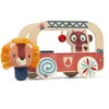 Image de LILLIPUTIENS - Jack Le Lion - Camion d'activités en Bois - Pompier - Personnage en Tissus - Multicolore - 21 cm - Dès 12 Mois - 83892