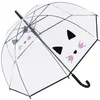Image de Susino Parapluie Cloche/Dôme Transparent pour Femme - Système d'ouverture Automatique - Large Protection avec Diamètre 81 cm - Résistant au Vent - Parapluie Tête de chat