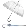Image de Susino Parapluie Cloche Transparent, Parapluie Transparent avec Bordure grise, Parapluie Dome, Large protection avec un Diamètre de 90 cm, Transparent et gris