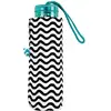 Image de C-Collection Mini Parapluie pour Femme Noir avec Motif Vagues Blanches - Parapluie Ultra Compact 18CM - Ultra Léger 250Gr Facile à Ranger dans Un Sac
