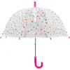 Image de Parapluie Cloche/Dome Rose Pois Multicolores Fille, Parapluie Transparent Baleines Sécurisées Enfant, Ultra Léger, Solide et Long, Diamètre de 72 cm, Pink Parapluie