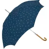Image de C-Collection Parapluie long femme - Parapluie à ouverture automatique - Bleu foncé à motifs blancs