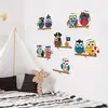 Image de Ambiance Sticker Autocollant Muraux Décoration Adhésifs Hiboux Pirates sur Branches Sticker Murale pour Bébé, Chambre d'enfant et Salon - H50 x L70 cm