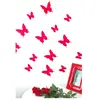 Image de Ambiance Sticker 3D Papillons Stickers Décoration Papillon Autocollants Muraux pour Maison Pièce - Pack of 12 Pièces Rouges Papillon