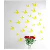 Image de Ambiance Sticker 3D Papillons Stickers Décoration Papillon Autocollants Muraux pour Maison Pièce - Pack of 12 Pièces Jaune Papillon