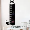 Image de Ambiance Sticker Ardoise Tableau Noir - Stickers Muraux Adhésif Effaçable - Toise Renard - H130 x L50 cm + 4 Craies Liquides
