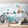 Image de Ambiance Sticker Papier Peint panoramique préencollé Animaux dans Les Montagnes scandinaves H 250 x L 360 cm
