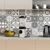 Image de 30 Stickers adhésifs carrelages | Sticker Autocollant Carreaux de ciment - Mosaïque carrelage mural salle de bain et cuisine | Carreaux de ciment adhésif mural - azulejos - 15 x 15 cm - 30 pièces