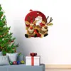Image de Stickers adhésifs Noël | Sticker Autocollant Père Noël avec Ses Rennes - Décoration Murale fêtes de Noël | 40 x 40 cm