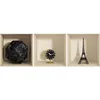Image de Stickers adhésifs 3D | Sticker Mural Autocollant effet 3D Monde, horloge et tour Eiffel - Stickers muraux Chambre - Stickers muraux 3D - Déco Salon - Autocollants muraux Trompe l'oeil | 40x120cm