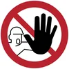 Image de Autocollant Signalétique plastifié rond sticker résistant à l’eau NF ISO7010 - Adhésif laminé résistant aux UV - Stop! Accès Interdit - Diamètre 60 cm