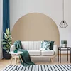 Image de Ambiance Sticker Autocollant Lit Tête de Lit Arche Stickers Muraux | Grand Papier Peint Demi Cercle pour Décoration Salon et Chambre| L58 x H200 cm - Taupe