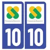 Image de Autocollant Sticker Style Masquage Plaque Voiture Immatriculation - License Plate Auto Stickers Département 10 (2 Stickers de 10.2 cm x 4.6 cm)