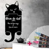 Image de Ambiance Sticker Ardoise Tableau Noir - Stickers Muraux Adhésif Effaçable - Chat Fait Coucou - H100 x L45 cm + 4 Craies Liquides