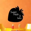 Image de Ambiance Sticker Ardoise Tableau Noir - Stickers Muraux Adhésif Effaçable - Design Fraise - H40 x L40 cm