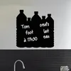 Image de Ambiance Sticker Ardoise Tableau Noir - Stickers Muraux Adhésif Effaçable - Design Bouteilles - H50 x L50 cm